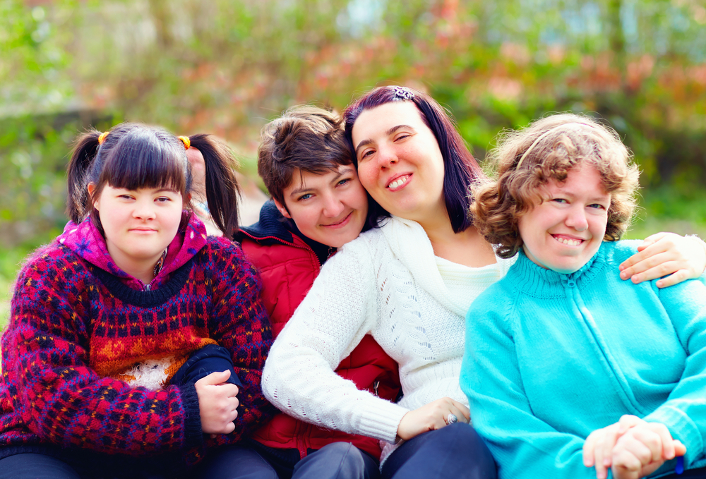 A group of smiling people